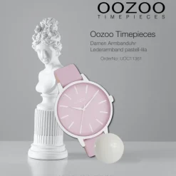 Oozoo Damen Armbanduhr Timepieces Analog Leder pastell-lila UOC11361