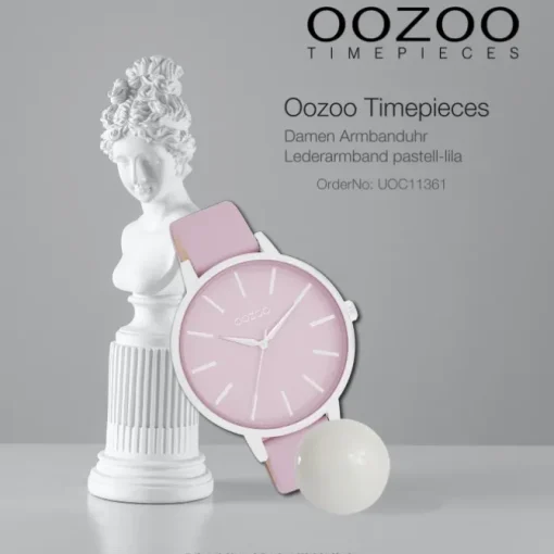 Oozoo Damen Armbanduhr Timepieces Analog Leder pastell-lila UOC11361