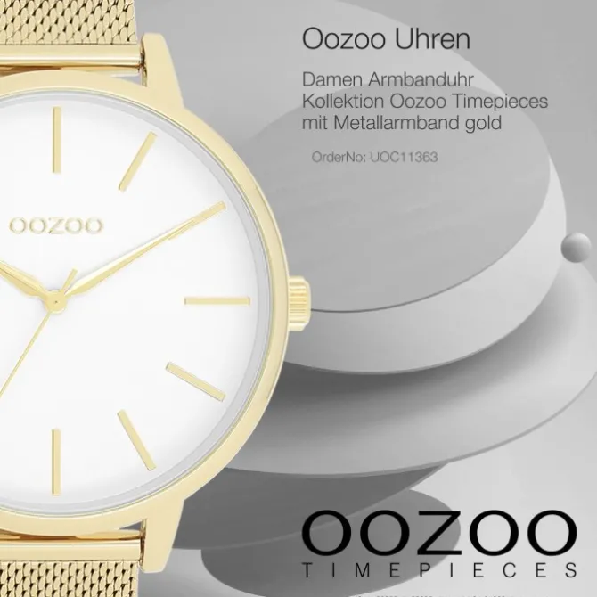 Oozoo Damen Armbanduhr Timepieces Analog Metall gold UOC11363