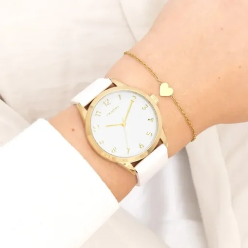 Oozoo Damen Armbanduhr Timepieces Analog Leder weiß UOC11325