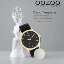 Oozoo Damen Armbanduhr Timepieces Analog Leder schwarz UOC11329