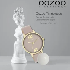 Oozoo Damen Armbanduhr Timepieces Analog Leder taupe braun UOC11342
