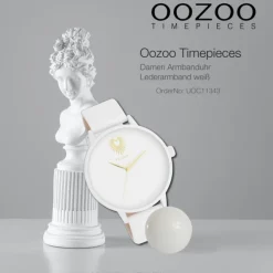 Oozoo Damen Armbanduhr Timepieces Analog Leder weiß UOC11343