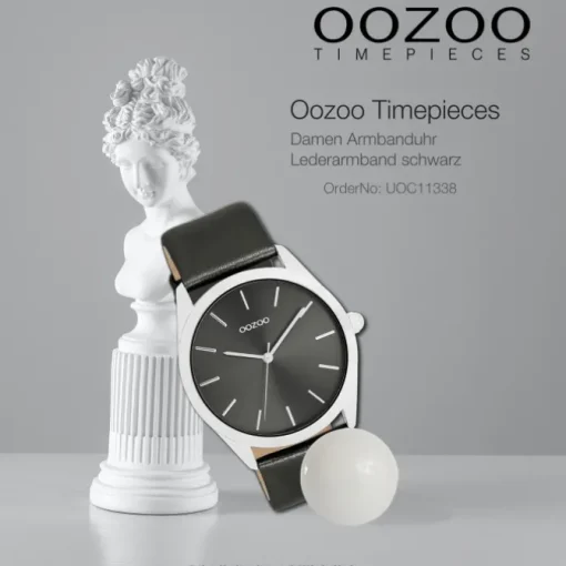 Oozoo Damen Armbanduhr Timepieces Analog Leder schwarz UOC11338