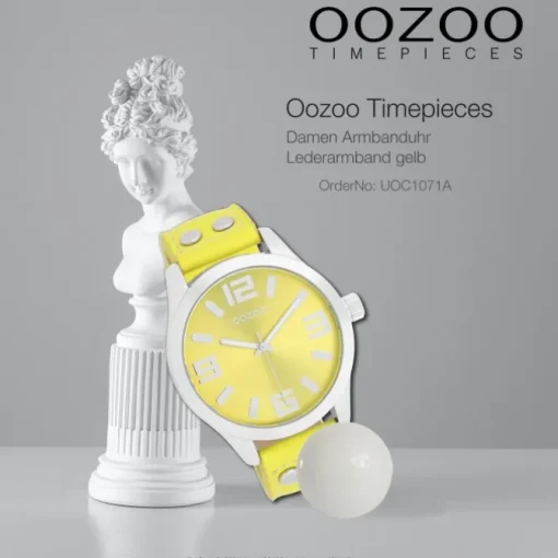 Oozoo Damen Armbanduhr Timepieces Analog Leder gelb UOC1071A