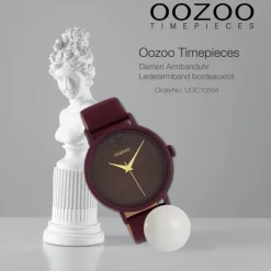 Oozoo Damen Armbanduhr Timepieces Analog Leder bordeauxrot UOC10584