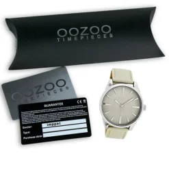 Oozoo Damen Armbanduhr Timepieces Analog Leder grau UOC8360A