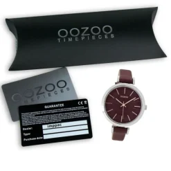 Oozoo Damen Armbanduhr Timepieces Analog Leder dunkelrot UOC9137A