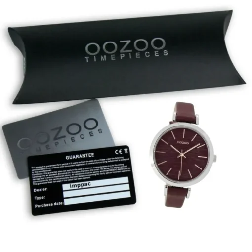 Oozoo Damen Armbanduhr Timepieces Analog Leder dunkelrot UOC9137A