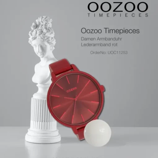 Oozoo Damen Armbanduhr Timepieces Analog Leder rot UOC11253