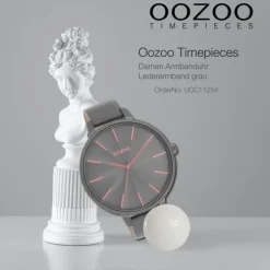 Oozoo Damen Armbanduhr Timepieces Analog Leder grau UOC11254
