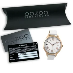 Oozoo Damen Armbanduhr Timepieces Analog Leder weiß UOC9476A