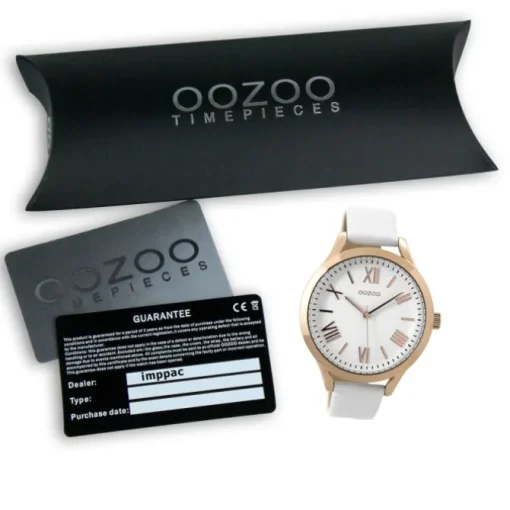 Oozoo Damen Armbanduhr Timepieces Analog Leder weiß UOC9476A