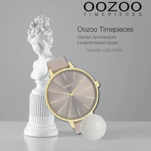 Oozoo Damen Armbanduhr Timepieces Analog Leder taupe braun UOC11256