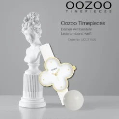 Oozoo Damen Armbanduhr Timepieces Analog Lederband weiß UOC11520