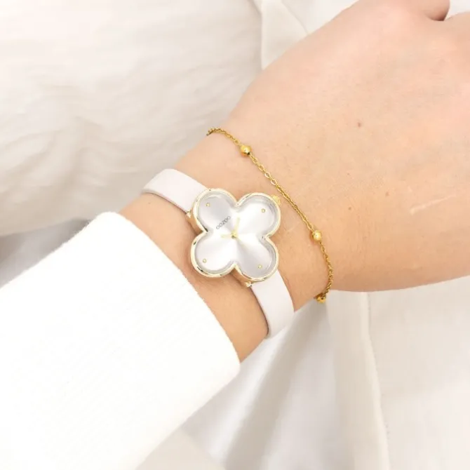 Oozoo Damen Armbanduhr Timepieces Analog Lederband grau UOC11521