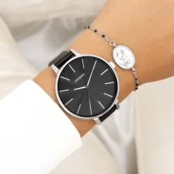 Oozoo Damen Armbanduhr Timepieces Analog Leder schwarz UOC11258