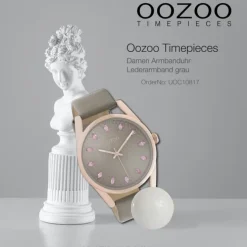 Oozoo Damen Armbanduhr Timepieces C10817 Analog Leder grau UOC10817