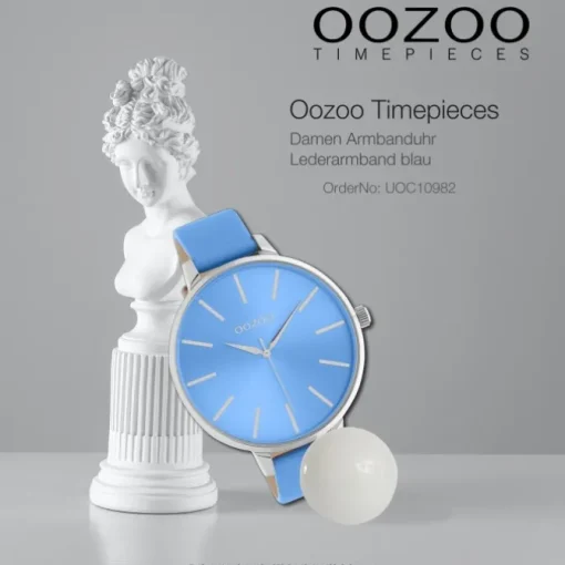 Oozoo Damen Armbanduhr Timepieces C10982 Analog Leder blau UOC10982