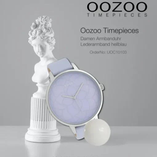 Oozoo Damen Armbanduhr Timepieces C10103 Analog Leder hellblau UOC10103