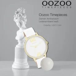 Oozoo Damen Armbanduhr Timepieces Analog Leder weiß UOC11340