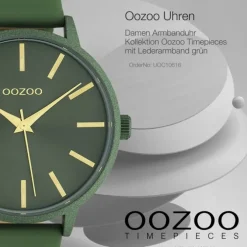 Oozoo Damen Armbanduhr Timepieces C10616 Analog Leder grün UOC10616