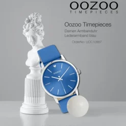 Oozoo Damen Armbanduhr Timepieces C10987 Analog Leder blau UOC10987
