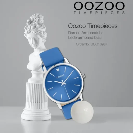 Oozoo Damen Armbanduhr Timepieces C10987 Analog Leder blau UOC10987