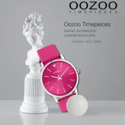 Oozoo Damen Armbanduhr Timepieces C10989 Analog Leder pink UOC10989