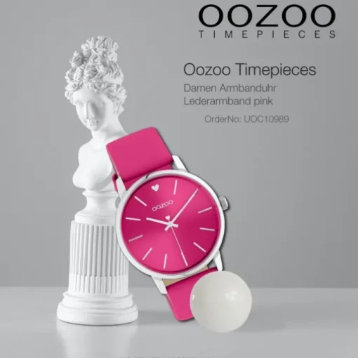 Oozoo Damen Armbanduhr Timepieces C10989 Analog Leder pink UOC10989