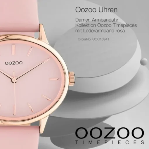 Oozoo Damen Armbanduhr Timepieces C10941 Analog Leder rosa UOC10941