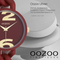 Oozoo Damen Armbanduhr Timepieces Analog Kunststoff rot UOC11267