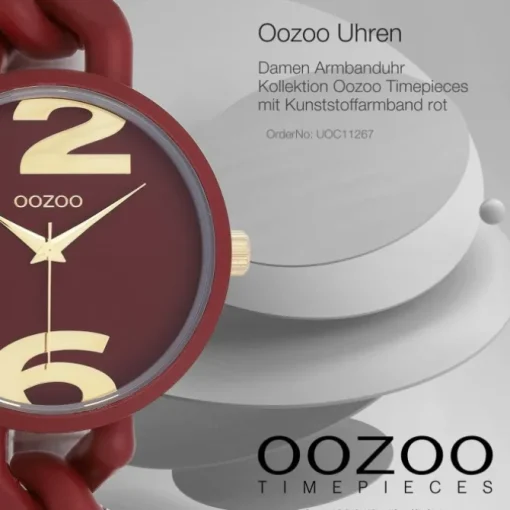 Oozoo Damen Armbanduhr Timepieces Analog Kunststoff rot UOC11267