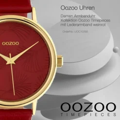 Oozoo Damen Armbanduhr Timepieces C10393 Quarz Leder weinrot UOC10393