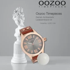 Oozoo Damen Armbanduhr Timepieces C1156 Analog Leder rot UOC1156