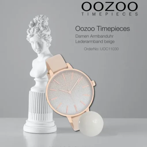 Oozoo Damen Armbanduhr Timepieces C11030 Analog Leder beige UOC11030