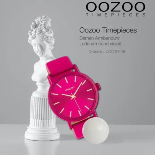 Oozoo Damen Armbanduhr Timepieces C10448 Quarz Leder fuchsia UOC10448
