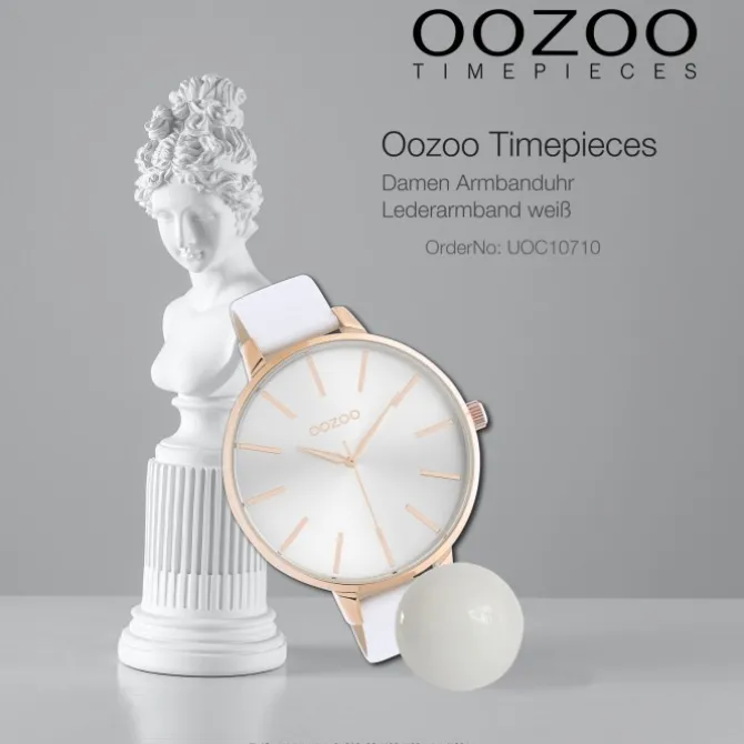 Oozoo Damen Armbanduhr Timepieces C10710 Analog Leder weiß UOC10710
