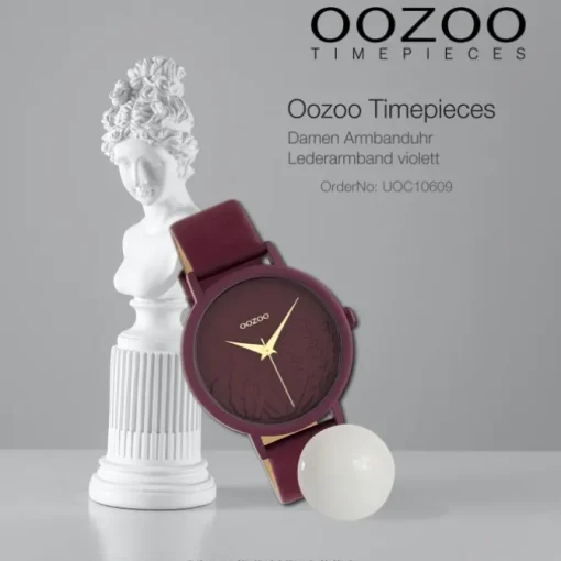 Oozoo Damen Armbanduhr Timepieces Analog Leder violett UOC10609