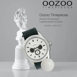 Oozoo Damen Armbanduhr Timepieces Analog Leder schwarz UOC10317