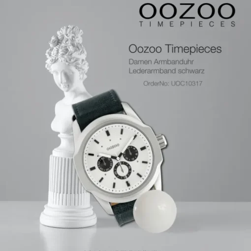 Oozoo Damen Armbanduhr Timepieces Analog Leder schwarz UOC10317