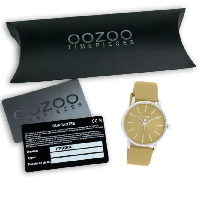 Oozoo Damen Armbanduhr Timepieces Analog Lederband sandgelb beige UOC11460