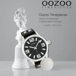 Oozoo Damen Armbanduhr Timepieces C1054 Analog Leder schwarz UOC1054A
