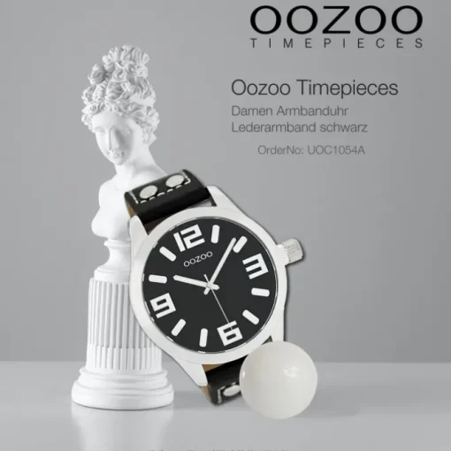 Oozoo Damen Armbanduhr Timepieces C1054 Analog Leder schwarz UOC1054A