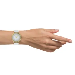 Oozoo Damen Armbanduhr Timepieces C10576 Analog Leder weiß UOC10576
