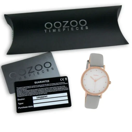 Oozoo Damen Armbanduhr Timepieces Analog Leder grau UOC10420