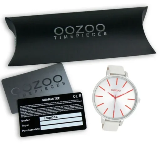 Oozoo Damen Armbanduhr Timepieces Analog Leder grau UOC11160