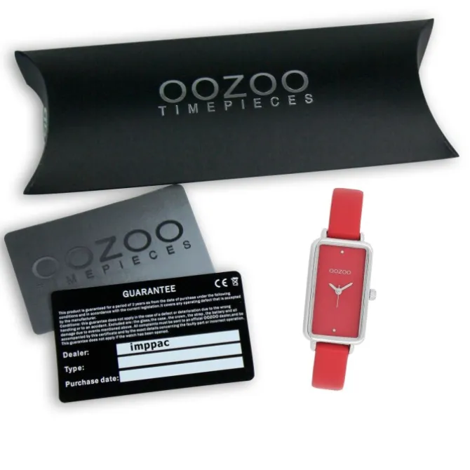 Oozoo Damen Armbanduhr Timepieces Analog Lederband rot UOC11532