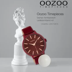Oozoo Damen Armbanduhr Timepieces C10618 Analog Leder rot UOC10618