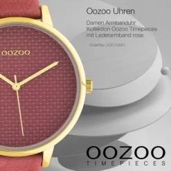 Oozoo Damen Armbanduhr Timepieces C10591 Analog Leder rosa UOC10591